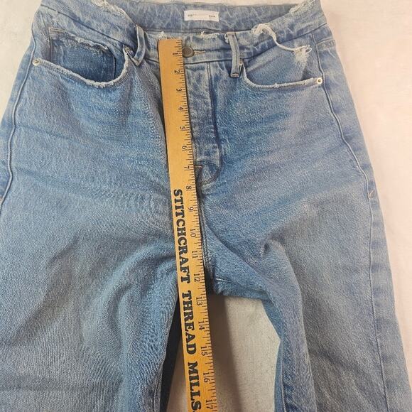 Good American jeans womens 6/28 Split Hem button fly Straight Leg Denim - Picture 4 of 14